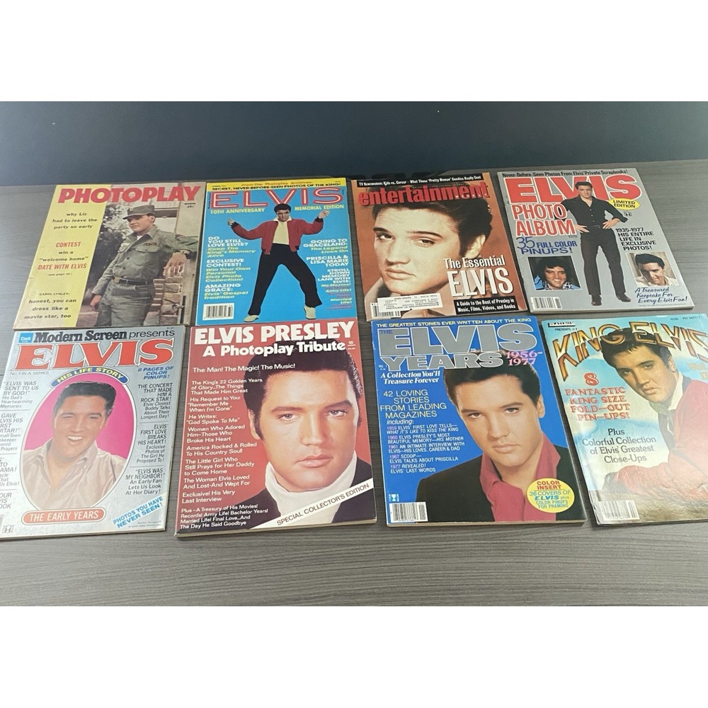 Elvis Presley Vintage Magazine‎ Lot 8 Collectors Editions Tribute I 1950s-1990s